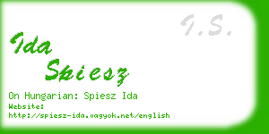 ida spiesz business card